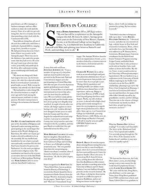 Magazine - summer 03 - St. John's College