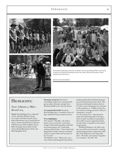 Magazine - summer 03 - St. John's College