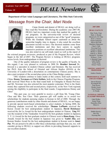 DEALL Newsletter - MCLC Resource Center - The Ohio State ...