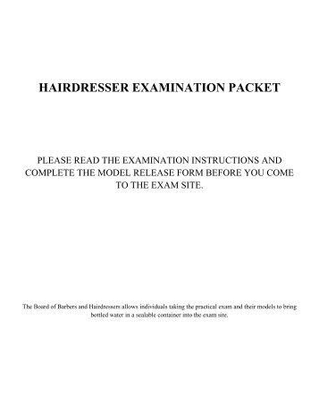 hairdresser examination packet - Alaska Department of Community ...