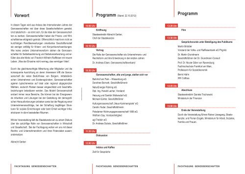 Programm Fachtagung Genossenschaften - Staatskanzlei [www.stk ...