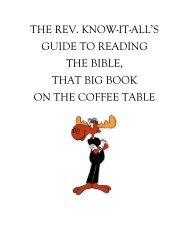 the rev. know-it-all's guide to reading the bible, that big book on the ...