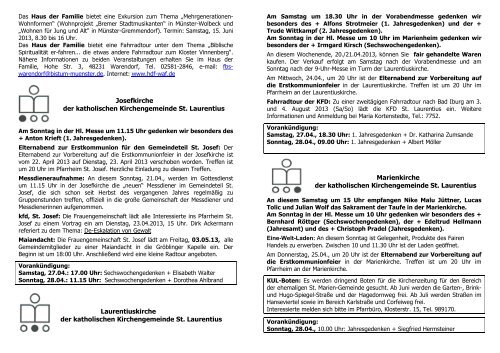 Katholische Kirchengemeinde St. Laurentius Warendorf