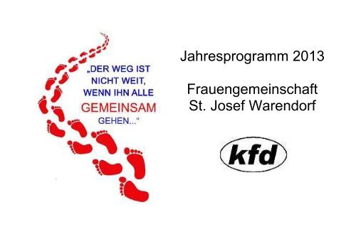 Jahresprogramm 2013 Frauengemeinschaft St. Josef Warendorf