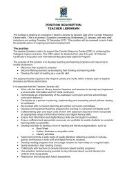 position description teacher librarian - St Leonard's College