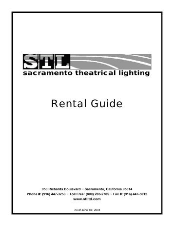 Rental Guide - Sacramento Theatrical Lighting