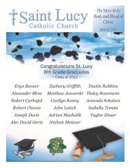 Congratulations St. Lucy 8th Grade Graduates - St. Lucy's Catholic ...