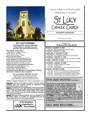 you are invited to pray... all are welcome... - St. Lucy's Catholic Church