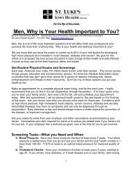 Men, Why is Your Health Important to You? - St. Luke's Health System