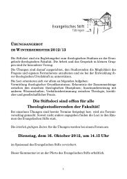Locuskommentar Wintersemester 2012/13 - Evangelisches Stift