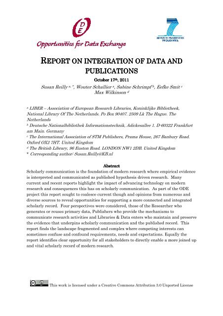 Integration of Data and Publications - Alliance for Permanent Access