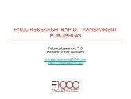 F1000 RESEARCH: RAPID, TRANSPARENT PUBLISHING - STM