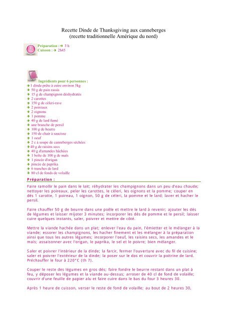 Recette Dinde de Thanksgiving aux canneberges - Cowboy Hat ...