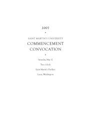 COMMENCEMENT CONVOCATION - Saint Martin's University