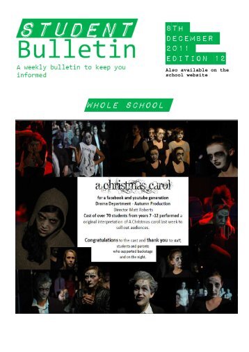 Student Bulletin Edition 12 - St Marylebone School