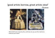 'good artists borrow, great artists steal' - St Marylebone School