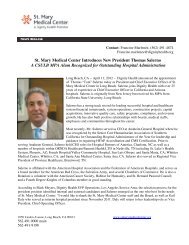 St. Mary Medical Center Introduces New President Thomas Salerno ...