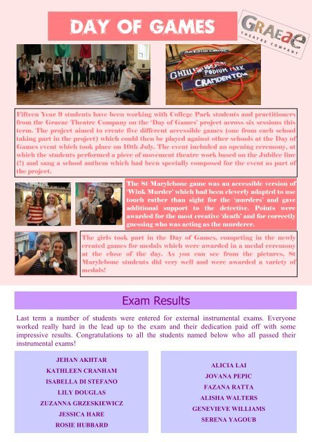 Summer 2012 Newsletter - St. Marylebone CE School