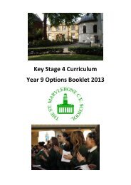 Year 9 Options Booklet 2013 - St Marylebone School