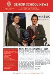 SENIOR SCHOOL NEWS - St Mary's School