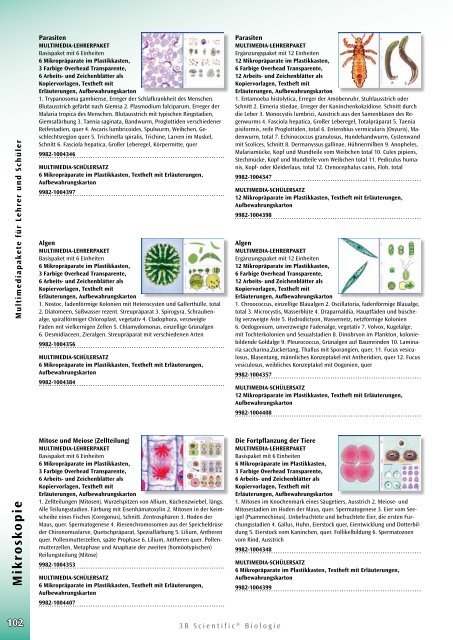 3B Scientific - Biologie Katalog