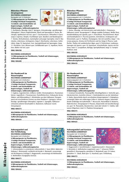 3B Scientific - Biologie Katalog