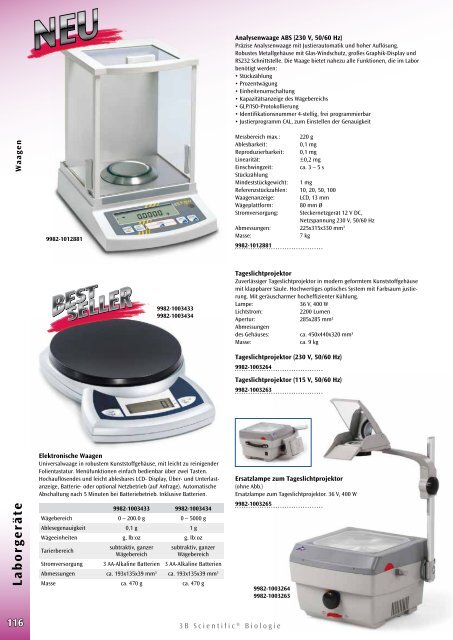 3B Scientific - Biologie Katalog