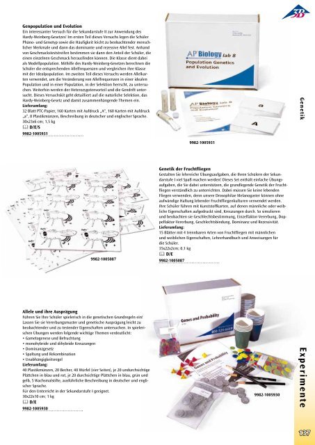 3B Scientific - Biologie Katalog