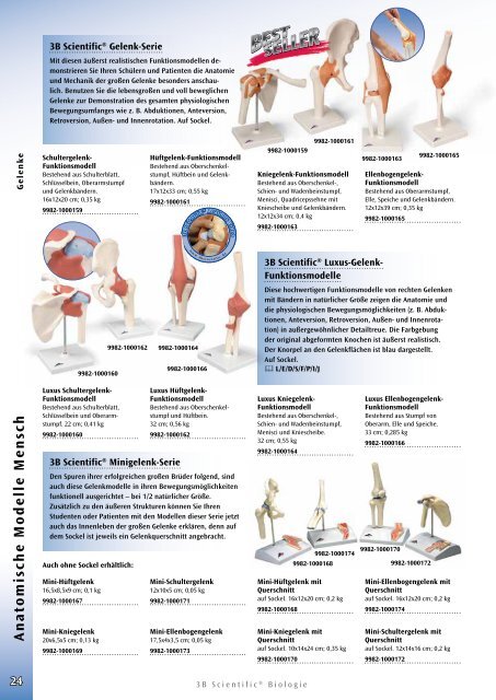 3B Scientific - Biologie Katalog