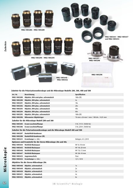 3B Scientific - Biologie Katalog