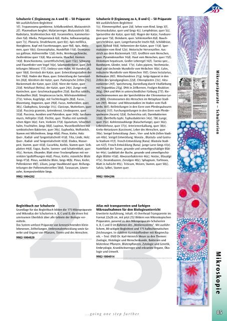 3B Scientific - Biologie Katalog