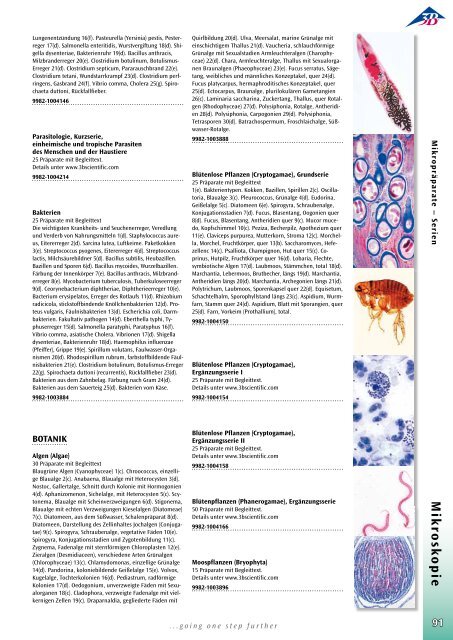 3B Scientific - Biologie Katalog