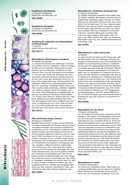 3B Scientific - Biologie Katalog