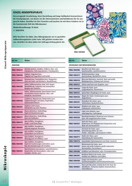 3B Scientific - Biologie Katalog