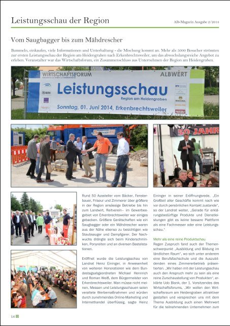 Albmagazin - Ausgabe Heidengraben 2/2014