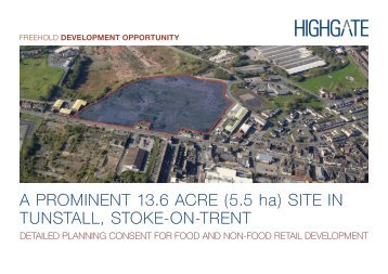 A PROMINENT 13.6 ACRE (5.5 ha) SITE IN TUNSTALL, STOKE-ON-TRENT