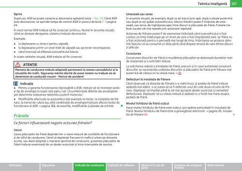 ŠKODA Roomster MANUAL DE UTILIZARE