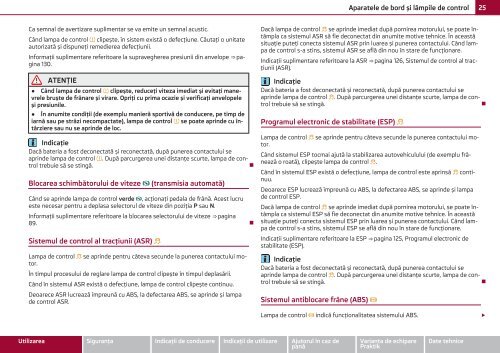 ŠKODA Roomster MANUAL DE UTILIZARE