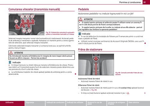 ŠKODA Roomster MANUAL DE UTILIZARE