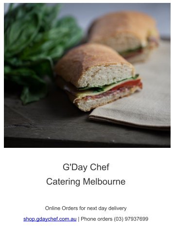 G'Day Chef Catering Melbourne