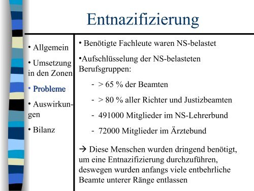 Kontinuität der Nazi- Eliten in der BRD