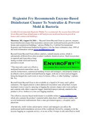 Hygienist Fry Recommends Enzyme-Based Disinfectant Cleaner To Neutralize & Prevent Mold & Bacteria