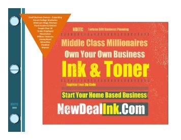 Starting Your Own Inkjet Toner Cartridge Business at Home means Millionaire Profits NDITC