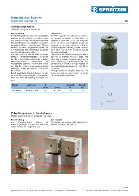 Magnetic clamping - Spreitzer, Gosheim