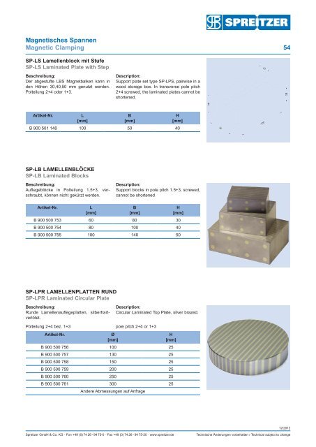 Magnetic clamping - Spreitzer, Gosheim