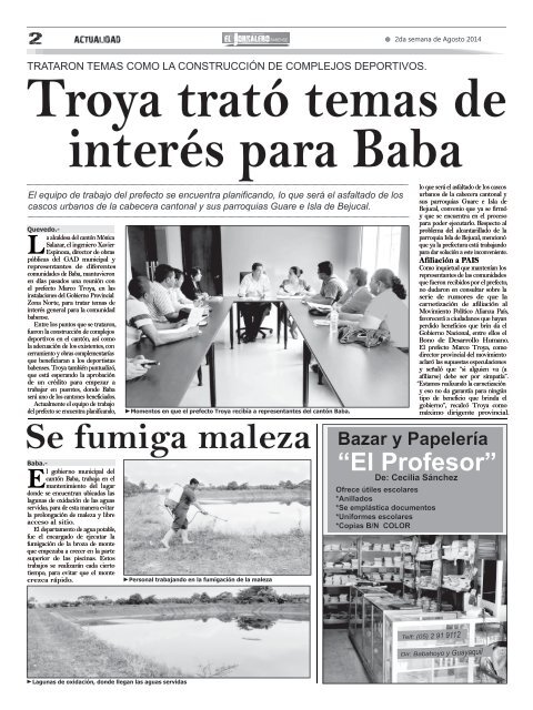 Edición 14 del Semanario EL JORNALERO BABENSE.