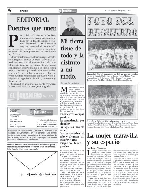 Edición 14 del Semanario EL JORNALERO BABENSE.