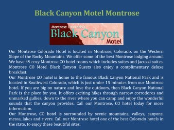 Black Canyon Motel Montrose