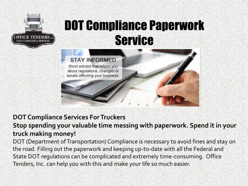 DOT Compliance Services - New Jersey
