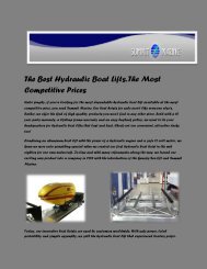 The Best Hydraulic Boat Lifts. The Most Competitive Prices